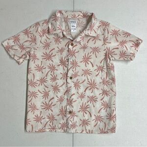 Carter’s Palm Print Button Up Short Sleeve Shirt